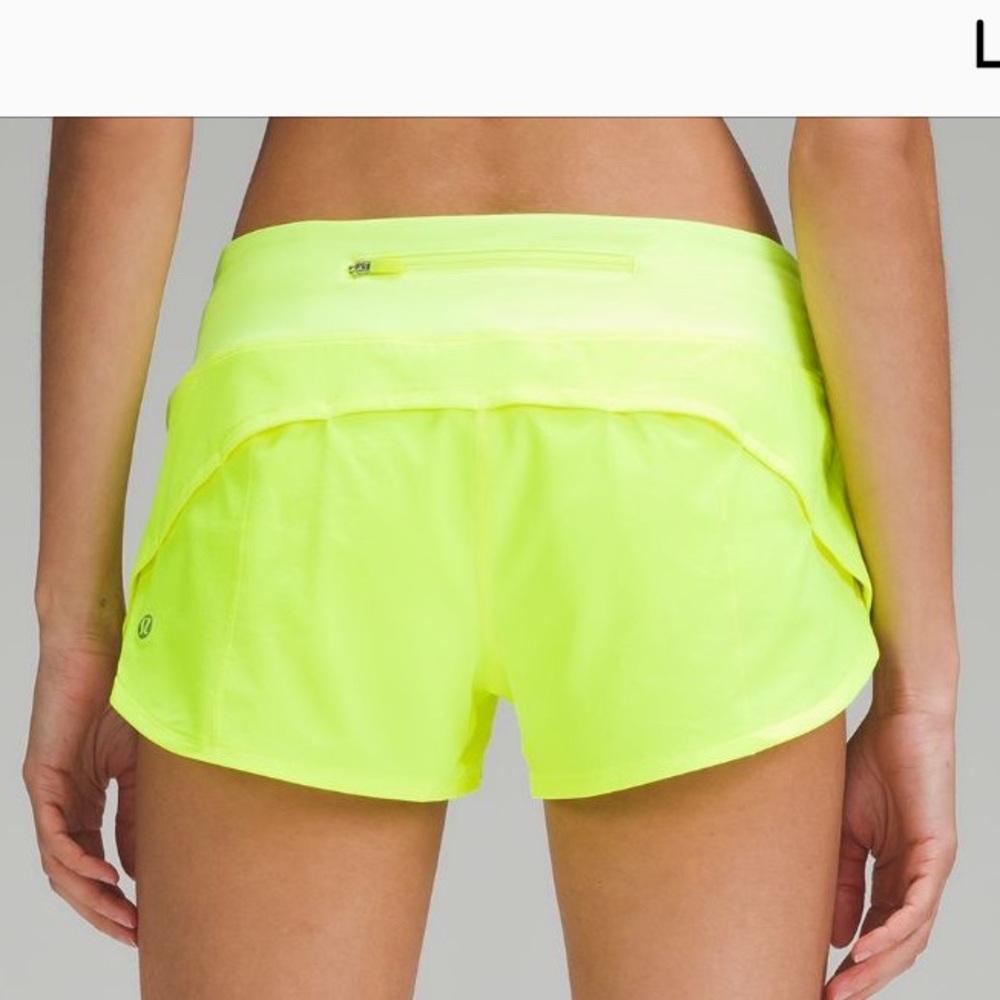 Lululemon Athletica Highlight Yellow Speed Up LR Shorts NWT